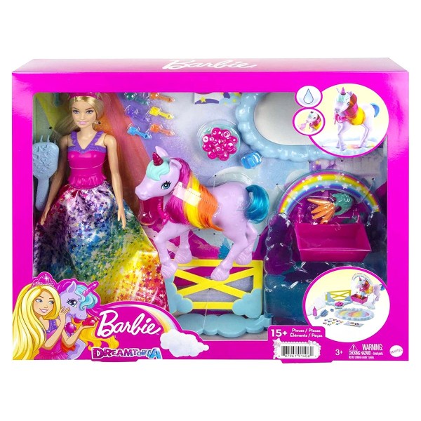 Mattel GTG01 - Barbie - Dreamtopia - Spielset, Puppe mit Einhorn und Zubehör, Prinzessin