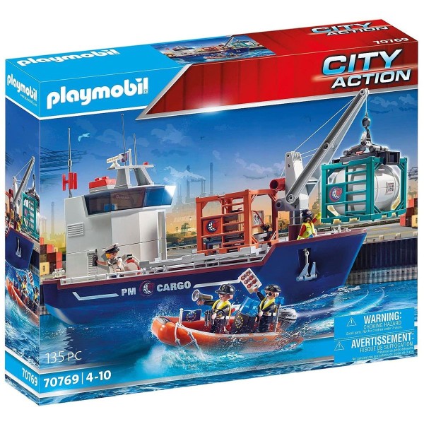 PLAYMOBIL® 70769 - City Action - Großes Containerschiff mit Zollboot