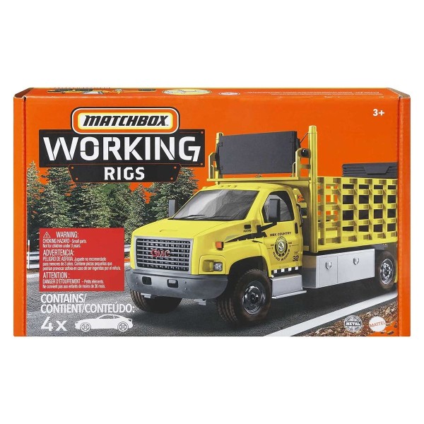 Mattel HCC07 - Matchbox - Working Rigs - Baustellenfahrzeuge, 4er-Pack