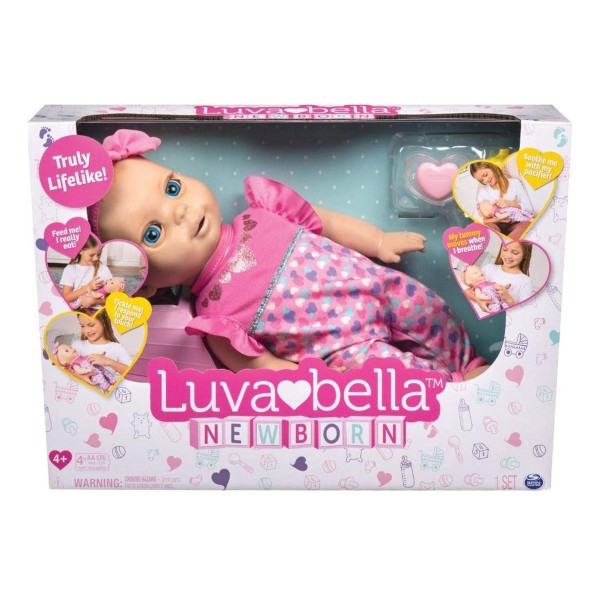 Spin Master 6047317 - Luvabella - New Born - interaktive Baby Puppe ca. 35 cm
