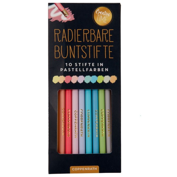 Coppenrath 95168 - Creative Time - Radierbare Buntstifte, Pastellfarben
