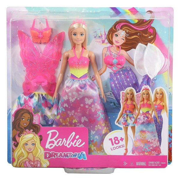 Mattel GJK40 - Barbie - Dreamtopia - 3-in-1 Fantasy-Spielset mit Puppe und Zubehör