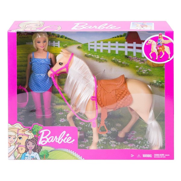 Mattel FXH13 - Barbie - Spielset, Puppe und Pferd