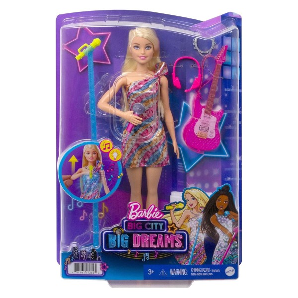 Mattel GYJ23 - Barbie - Big City Big Dreams - "Bühne frei für große Träume" - Malibu Barbie Puppe mi