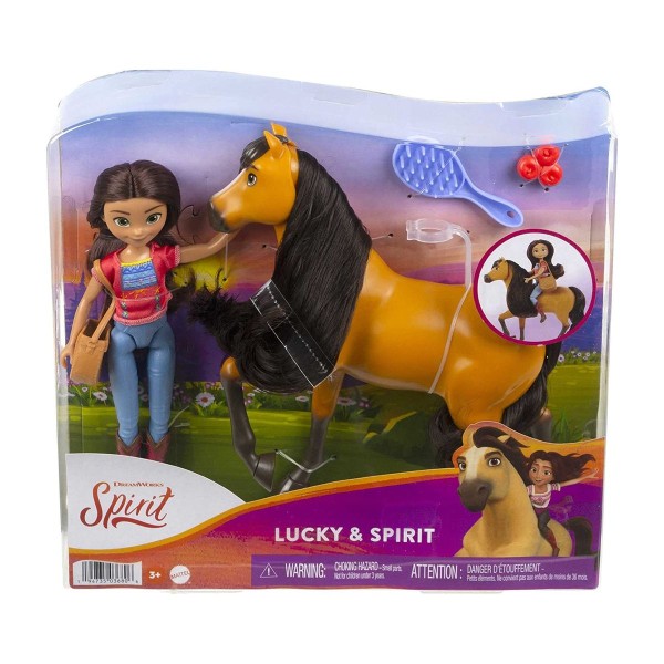 Mattel HFB89 - DreamWorks - Spirit - Spielset, Puppe mit Pferd, Lucky & Spirit