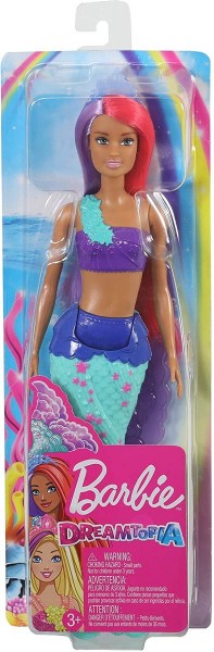 Mattel GJK09 - Barbie - Dreamtopia - Meerjungfrau Puppe, mit bunten Haaren lila/pink