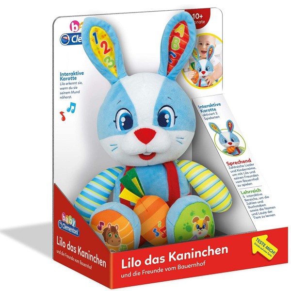 Clementoni 59107 - baby - Lilo das Kaninchen, interaktives Spielzeug