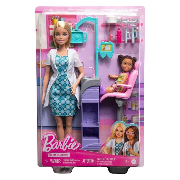 Mattel HKT69 - Barbie - You can be anything - Zahnarztpraxis Spielset, Puppen mit Zubehör