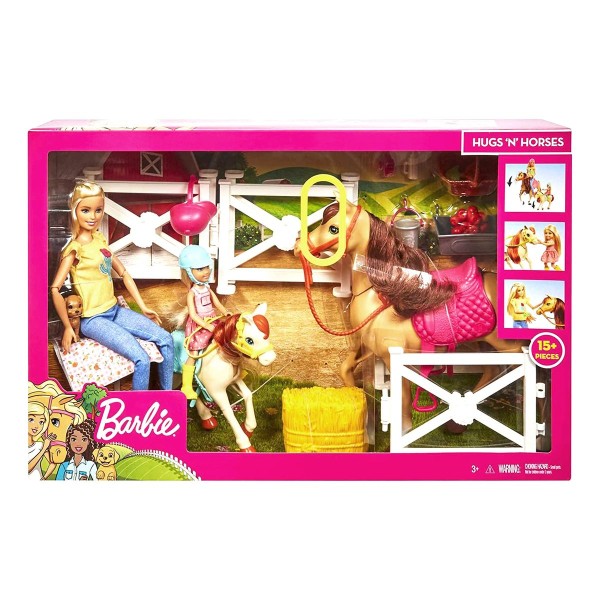 Mattel FXH15 - Barbie - Puppen-Spielset Reitspaß, Pferde mit Zubehör