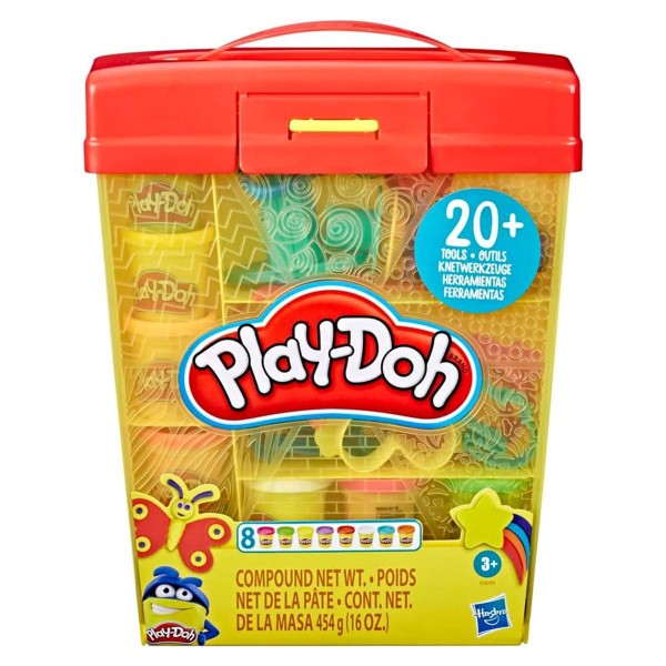 Hasbro E9099 - Play-Doh - Großes Knetset, Aufbewahrungsbox mit 8 Farben und Knetwerkzeug
