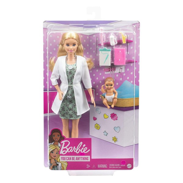 Mattel GVK03 - Barbie - You can be anything - Kinderärztin Puppe, mit Zubehör und Patientin