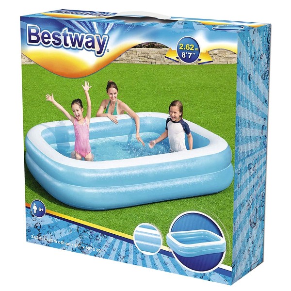 Bestway 54006-2 - Rechteckiger Familien-Pool, Sea Scene, 262 x 175 x 51 cm
