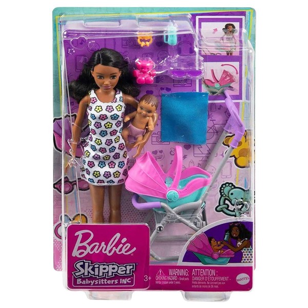 Mattel HHB68 - Barbie - Skippers INC - Spielset, Puppen mit Zubehör, Babysitter