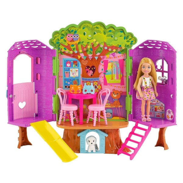 Mattel HPL70 - Barbie Chelsea - Baumhaus Spielset inkl. Puppe und Zubehör