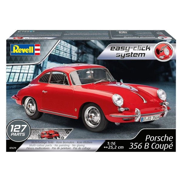 Revell 07679 - Modellbausatz, Easy Click System, Porsche 356 B Coupé, 1:16, Auto