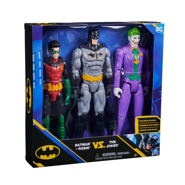 Spin Master 6064967 (20138438) 2.Wahl - DC - Batman - Batman + Robin vs. Joker, ca. 30 cm, Actionfig