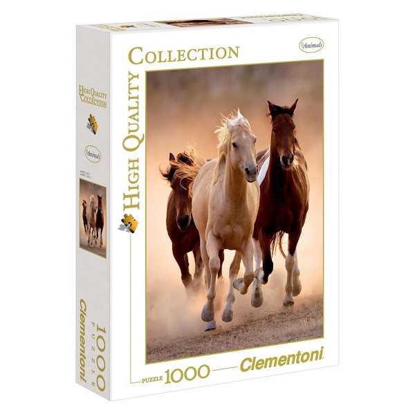 Clementoni 39168 - High Quality Collection - Puzzle, Running Horses, galoppierende Pferde - 1000 Tei