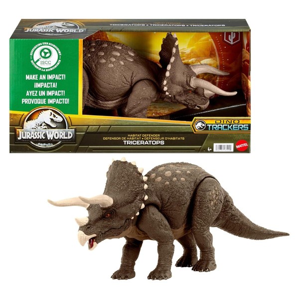 Mattel HPP88 - Jurassic World - Spielfigur, Dino Trackers, Triceratops