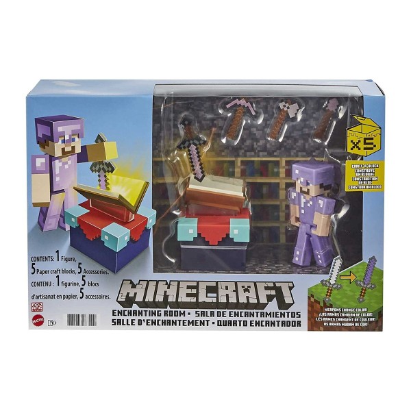 Mattel GYB62 - Minecraft - Spielset, Spielfigur mit Zubehör, Zauberraum