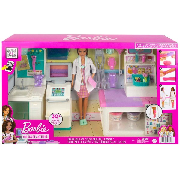 Mattel HFT68 2.Wahl - Barbie - You can be anything - „Gute Besserung“ Krankenstation Spielset mit Pu