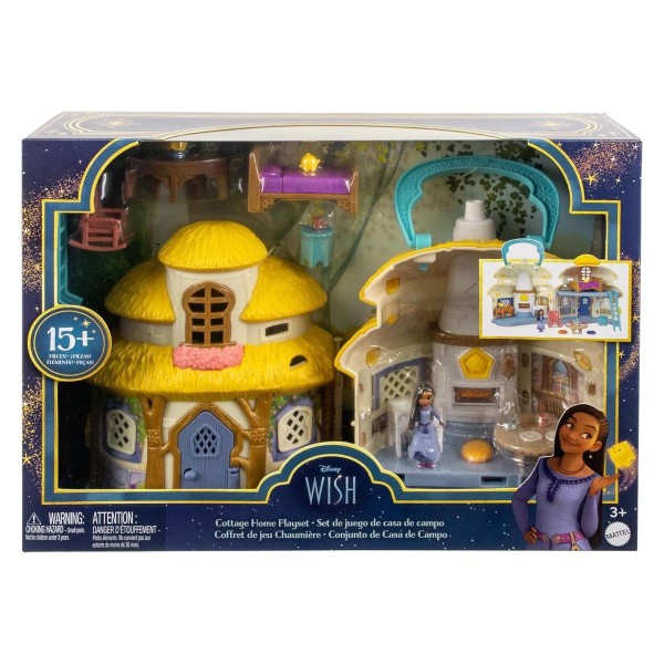 Mattel HRH76 - Disney - Wish - Cottage-Puppenhaus mit Asha und Zubehör
