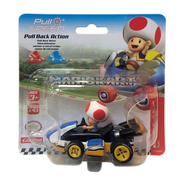 Stadlbauer 15818317 - Carrera Play - Nintendo - Mariokart - Pull Back Action Rückziehfahrzeug, Toad,