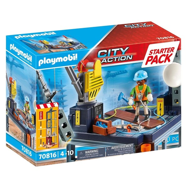 PLAYMOBIL® 70816 - City Action - Starter Pack - Baustelle mit Seilwinde