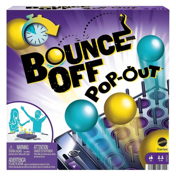 Mattel HKR53 - Bounce Off Pop-Out - Partyspiel, Familienspiel