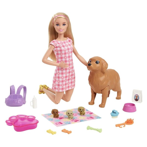 Mattel HCK75 - Barbie - Puppe mit Hund und Welpen