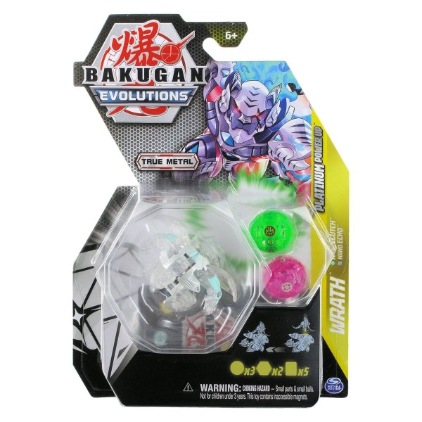 Spin Master 6063394 (20138087) - Bakugan Evolutions - Platinum Power Up - Wrath, Nano Clutch, Nano E