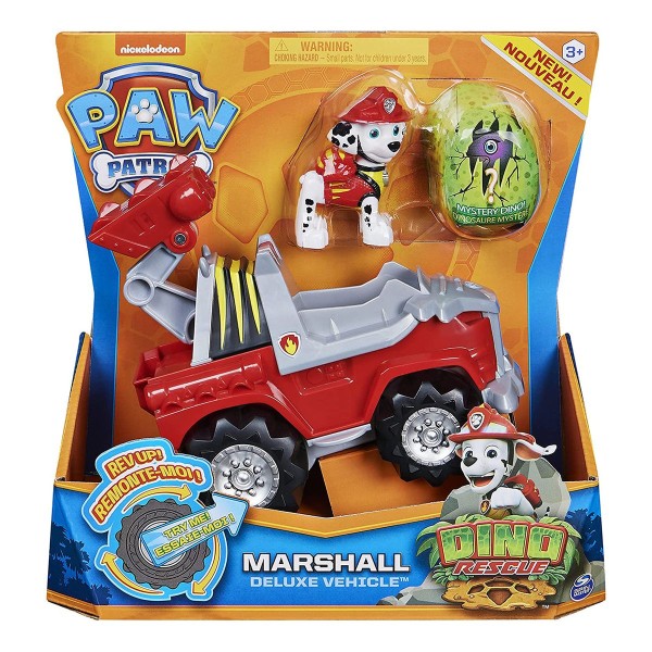 Spin Master 6056930 (20124741) - Paw Patrol - Dino Rescue - Deluxe Vehicle, Marshall + Mystery Dino