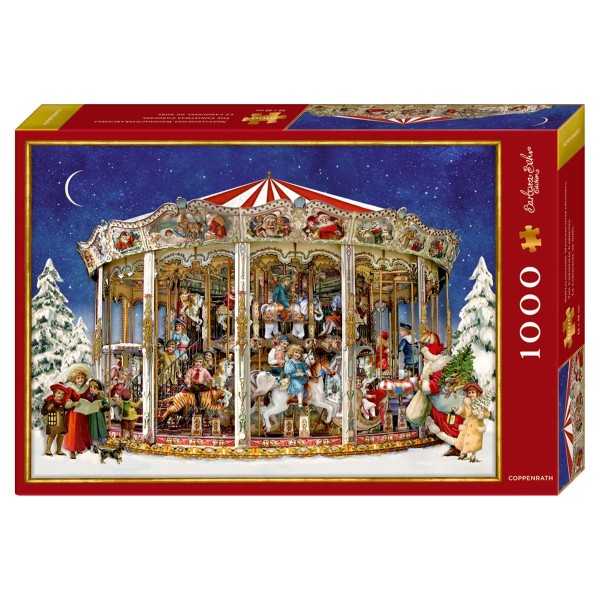 Coppenrath 72438 - Die Spiegelburg - Nostalgisches Weihnachtskarussel Puzzle, 1000 Teile