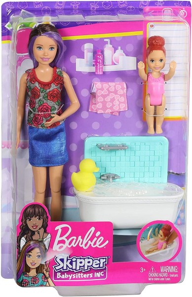 Mattel FXH05 - Barbie - Skipper - Puppe, Babysitter Badespaß