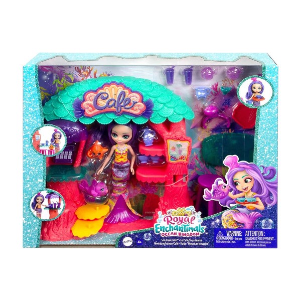 Mattel HCF86 - Royal Enchantimals - Ocean Kingdom - Spielset Meerjungfrauen Café
