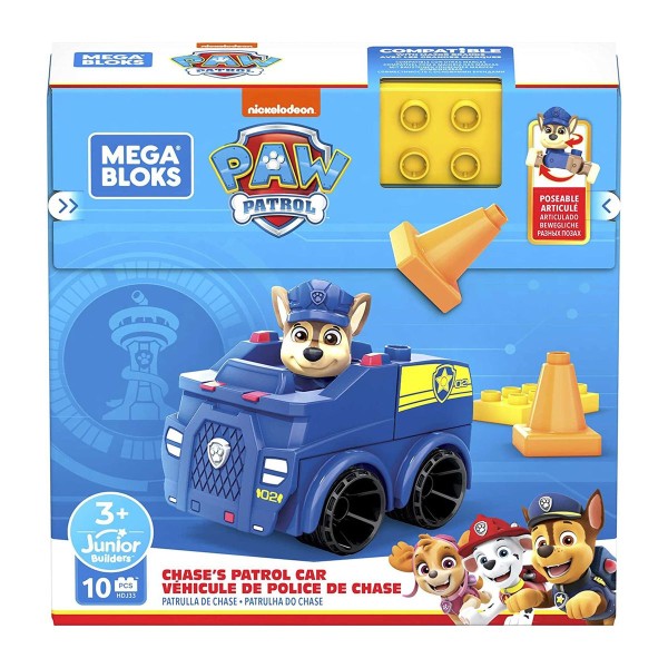 Mattel HDJ33 - Mega Bloks - Junior Builders - Paw Patrol - Chase Polizeiauto Bauset