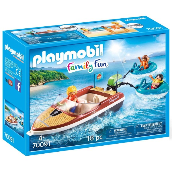 PLAYMOBIL® 70091 2.Wahl - Family Fun - Spielset, Sportboot mit Fun-Reifen