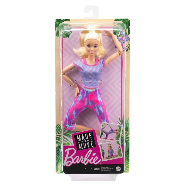 Mattel GXF04 - Barbie - Made to Move - Bewegliche Barbie mit Gelenken