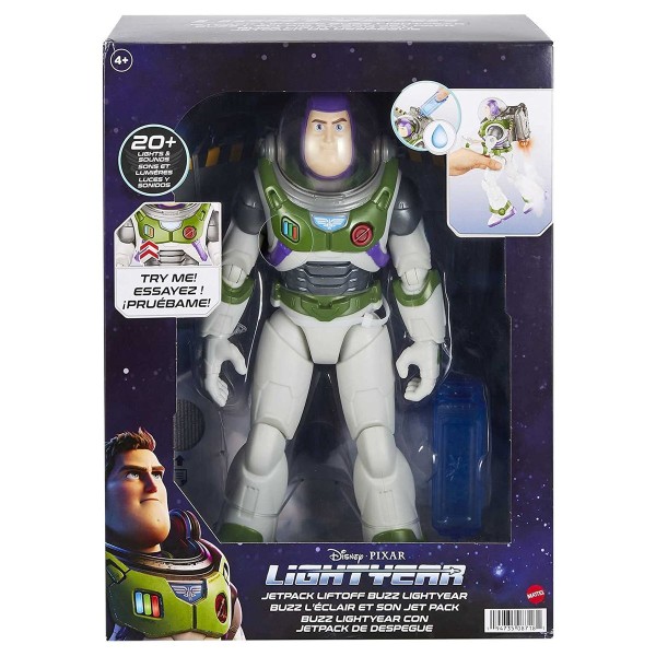 Mattel HJJ34 - Disney Pixar Lightyear - Buzz Lightyear mit Jetpack, Licht & Soundeffekten