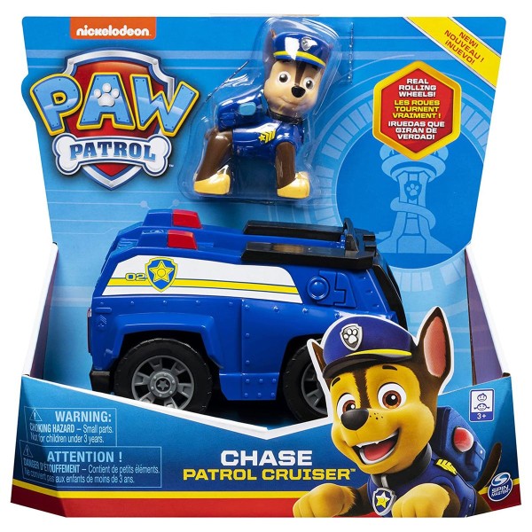 Spin Master 6052310 (20114321)-1 - Paw Patrol - Polizei-Fahrzeug mit Chase-Figur (Basic Vehicle)