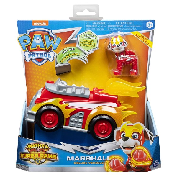 Spin Master 6054193 (20118688) - Paw Patrol- Mighty Pups Super Paws - Marshall Deluxe Fahrzeug