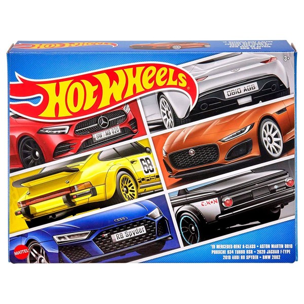 Mattel HLK51 - Hot Wheels - Fahrzeuge, 1:64, 6er-Pack