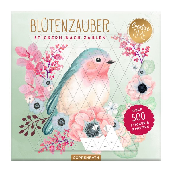 Coppenrath 95276 - Creative Time - Stickern nach Zahlen: Blüten-Zauber